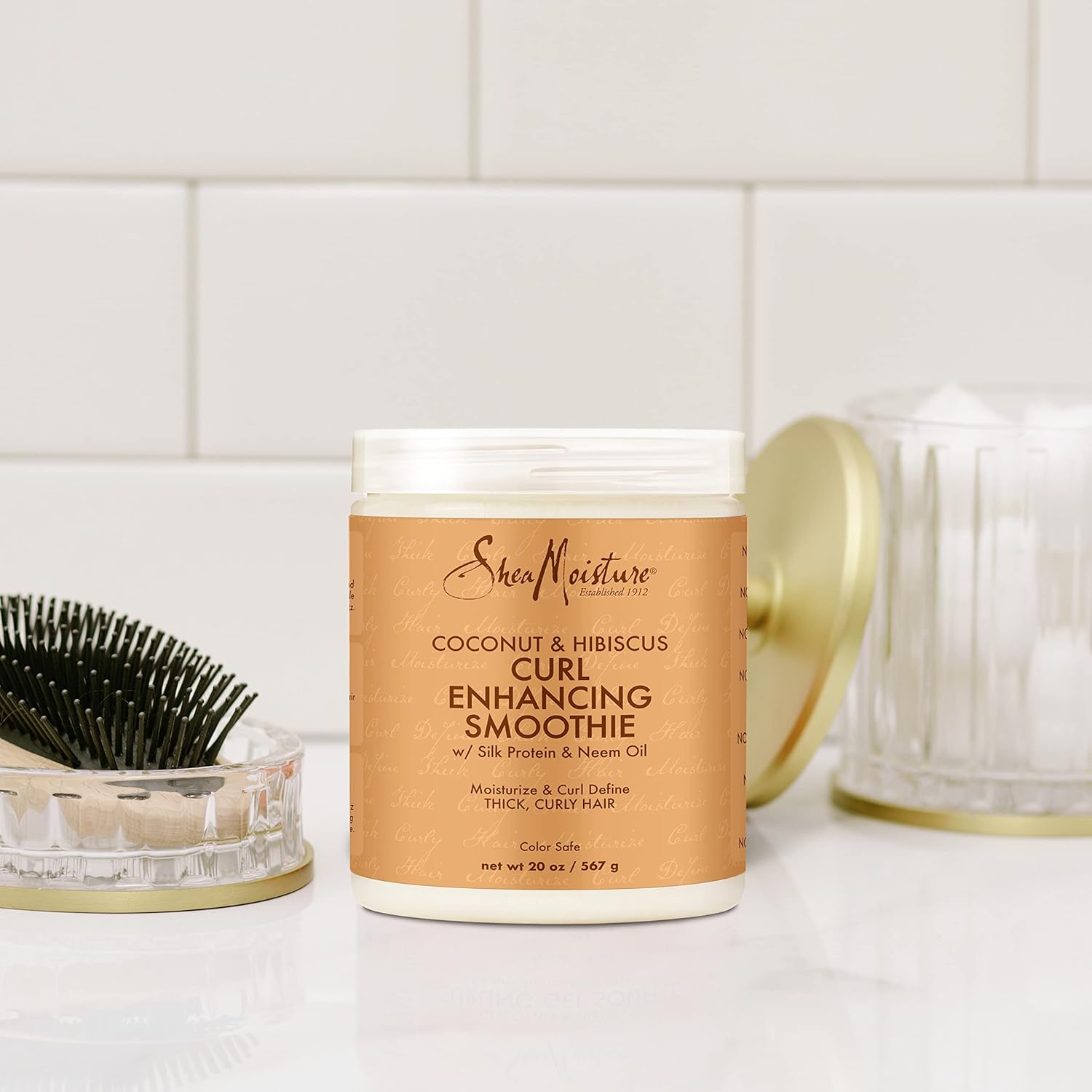 SheaMoisture Coconut Hibiscus Curl Enhancing Smoothie Hair Cream 20 oz Thick Curly Hair - Image 13