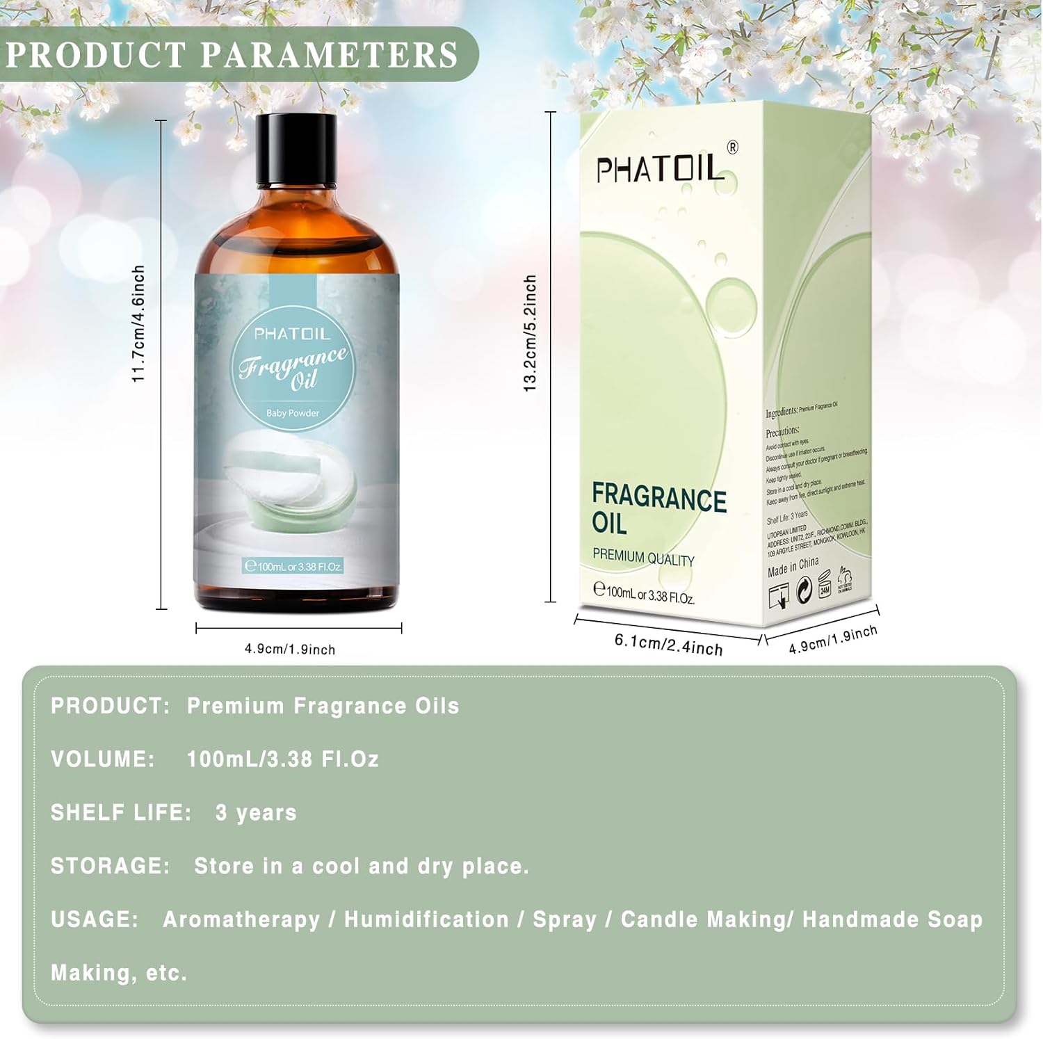 Baby Powder Fragrance Oil 3.38 Fl Oz 100ml for Diffusers, Candles, Soap Making - Image 3