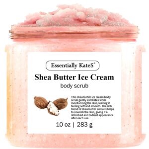 Shea Butter Ice Cream Body & Foot Scrubs 10 Oz - a Soft Serve Texture with a Nice soothing and Moisturizing Effect. Scent is Beautiful - The best stocking stuffer.