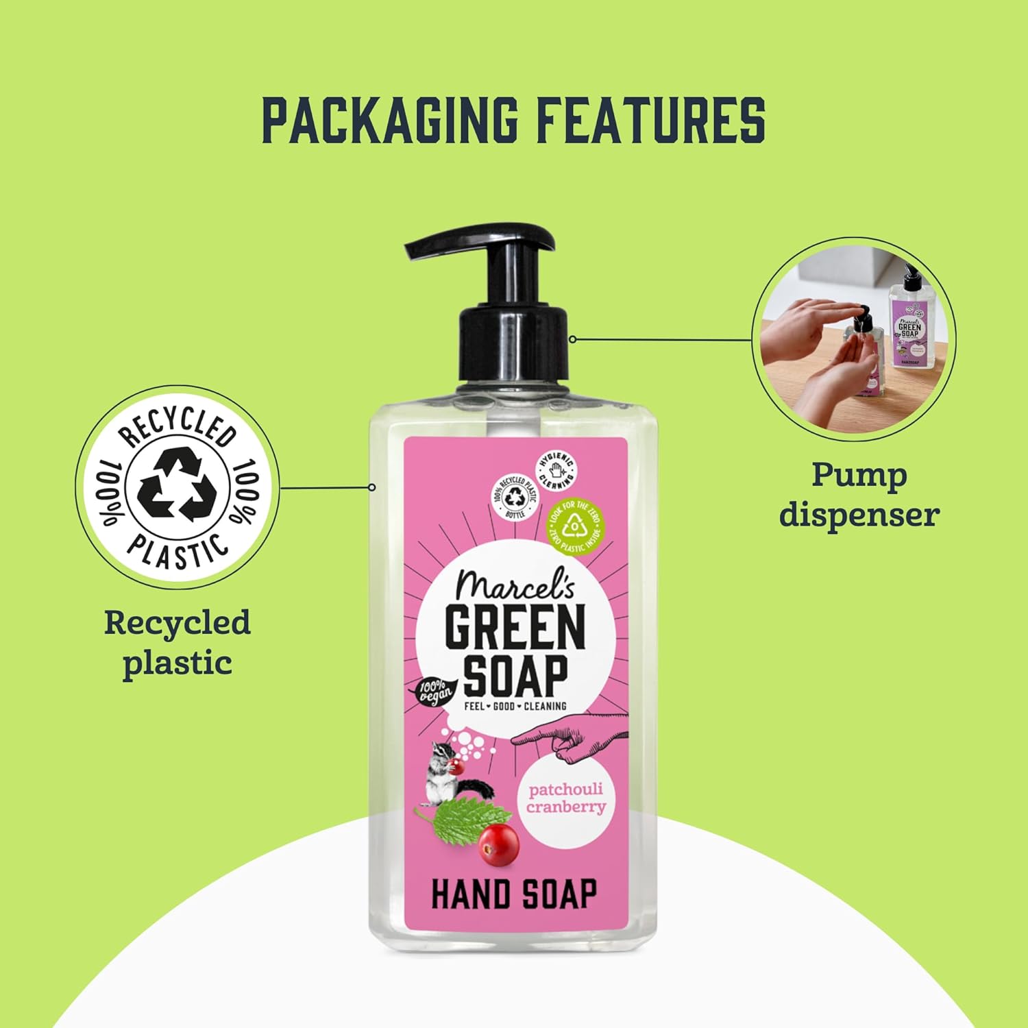 Marcel's Green Soap Patchouli Cranberry Hand Soap - Image 3