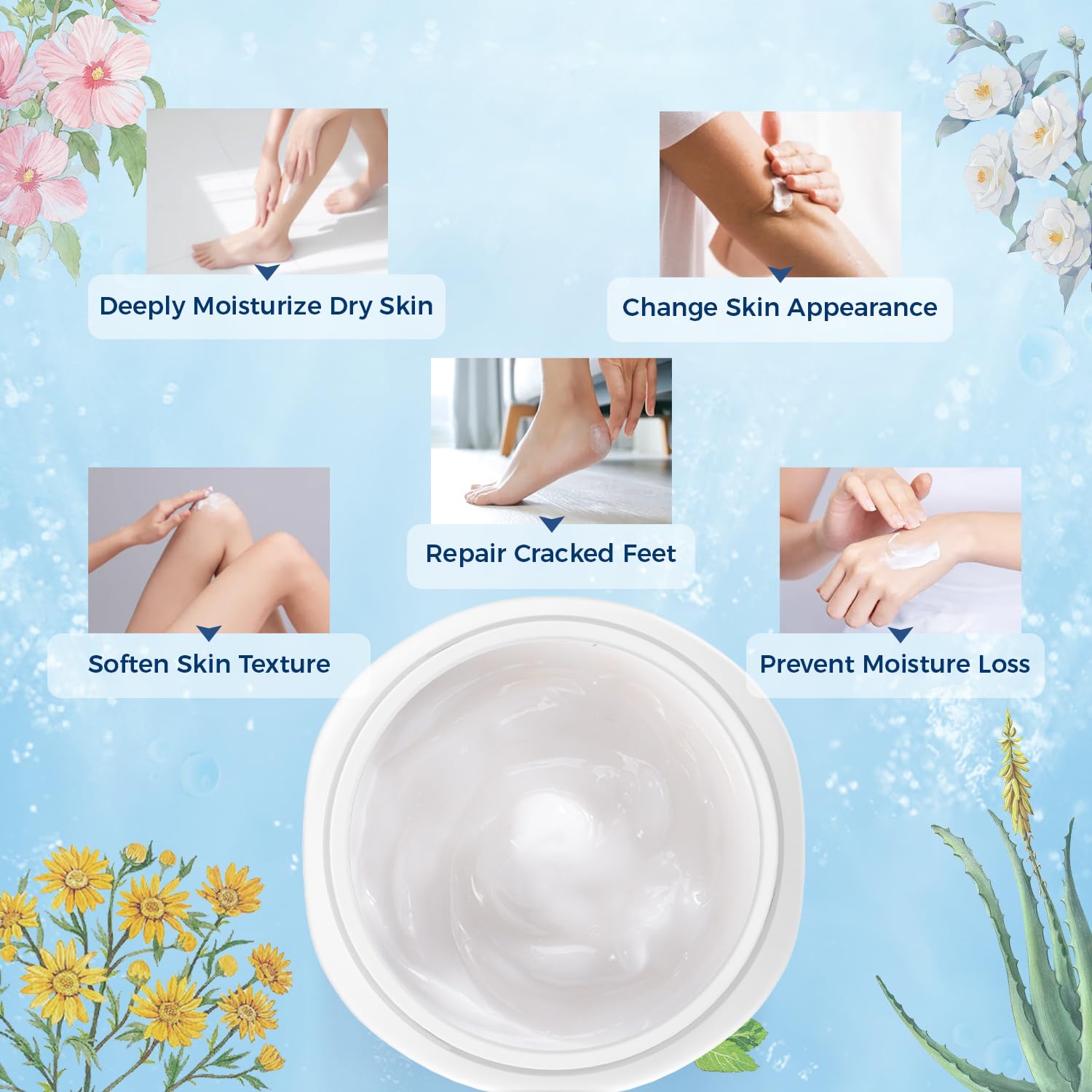 OUKEYA Urea Cream 42% plus Salicylic Acid 2% Net 350g for Dry Cracked Feet, Heels, Knees, Elbows, Hands Repair Treatment.Moisturizes and Removes Corns,Calluses,Dead Skin,and Softens Toenails - Image 2