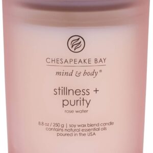 Chesapeake Bay Candle Scented Candle, Stillness + Purity (Rose Water), Medium Jar, 8 Ounce, Home Décor