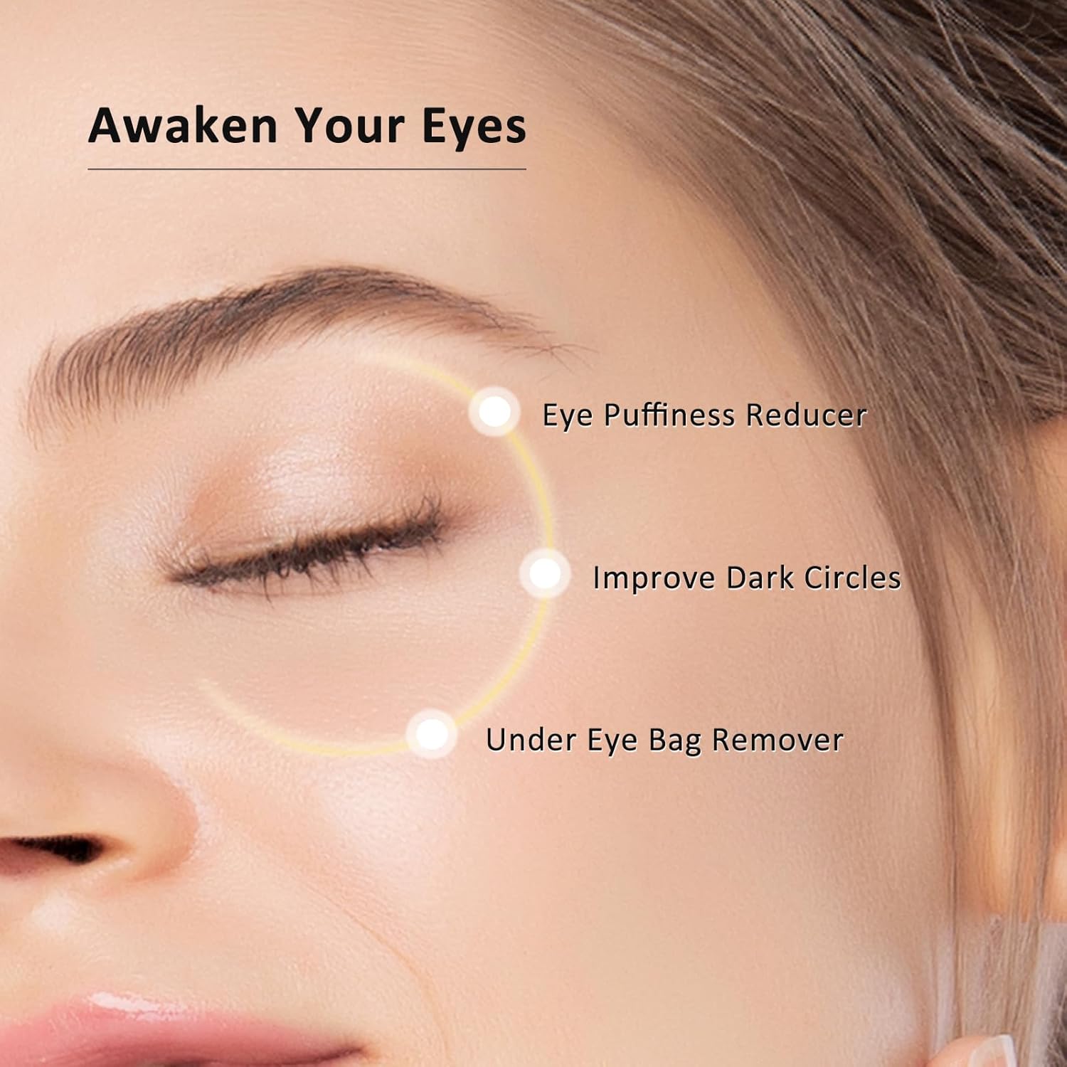 Caffeine Eye Cream for Dark Circles, Puffiness & Puffy Bags - Under Eye Serum with Caffeine, Niacinamide, Hyaluronic Acid, Vitamin E & Peptides, 0.7 Fl Oz (Pack of 1) - Image 6