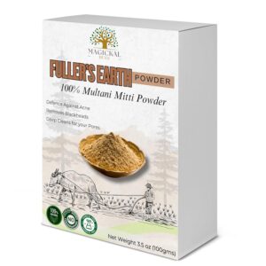 Multani Mitti Powder 3.5 oz | Fullers Earth Powder | Indian Healing Clay | Natural Indian Earth Face & Hair Mask | Purifying Healing Clay for Glowing Skin & Healthy Hair