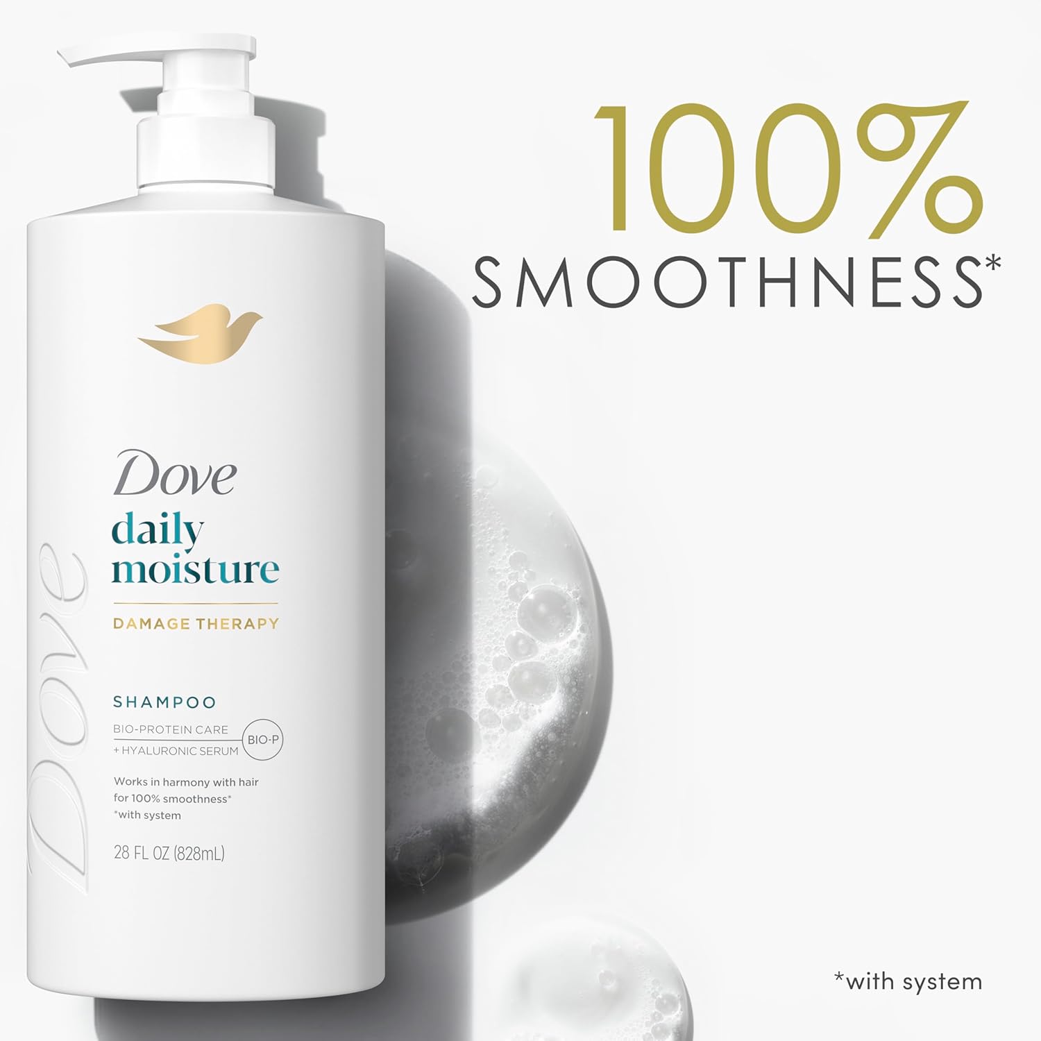 Dove Damage Therapy Shampoo Daily Moisture for Dry Hair with Bio-Protein Care Technology and Hyaluronic Serum 28 Fl Oz - Image 10