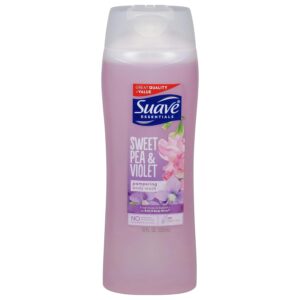 Suave Essentials Gentle Body Wash, Sweet Pea & Violet With a Floral Oil Blend Essence, Infused with Vitamin E & Pea Extract 18 oz