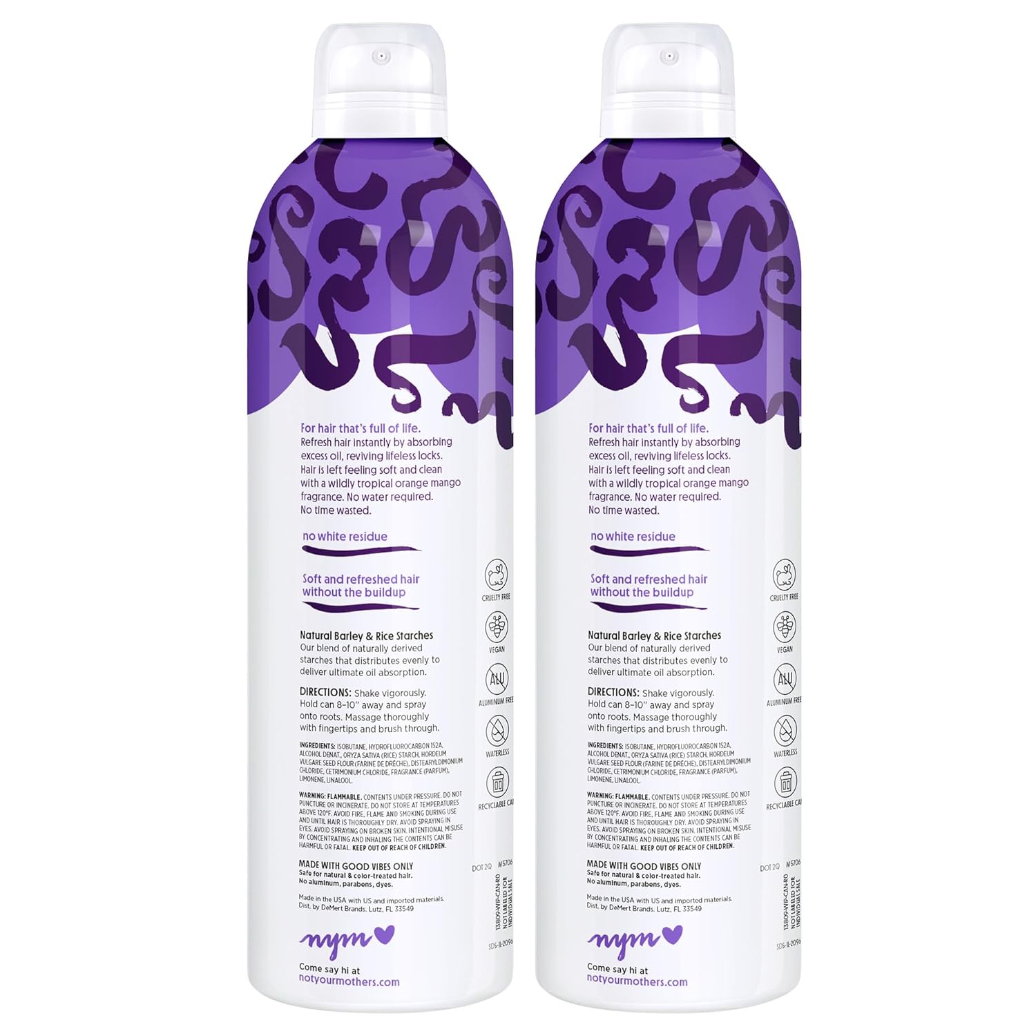 Not Your Mother's Plump for Joy Jumbo Dry Shampoo (2-Pack) - 12 oz - Dry Shampoo for Ultimate Hair Oil Absorption - For All Hair Types - Image 9