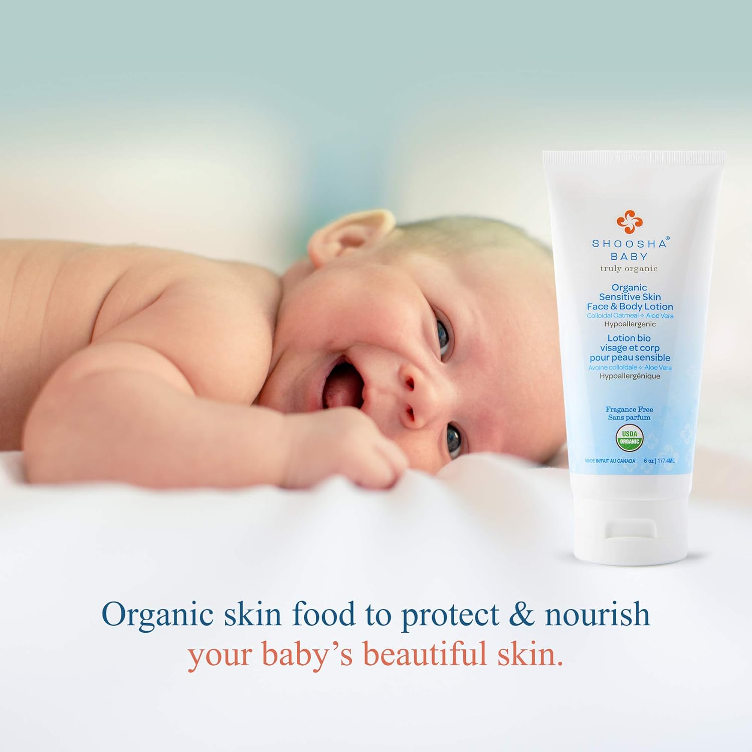 Shoosha Organic Baby Lotion 8 oz Fragrance-Free for Sensitive Skin - Image 6