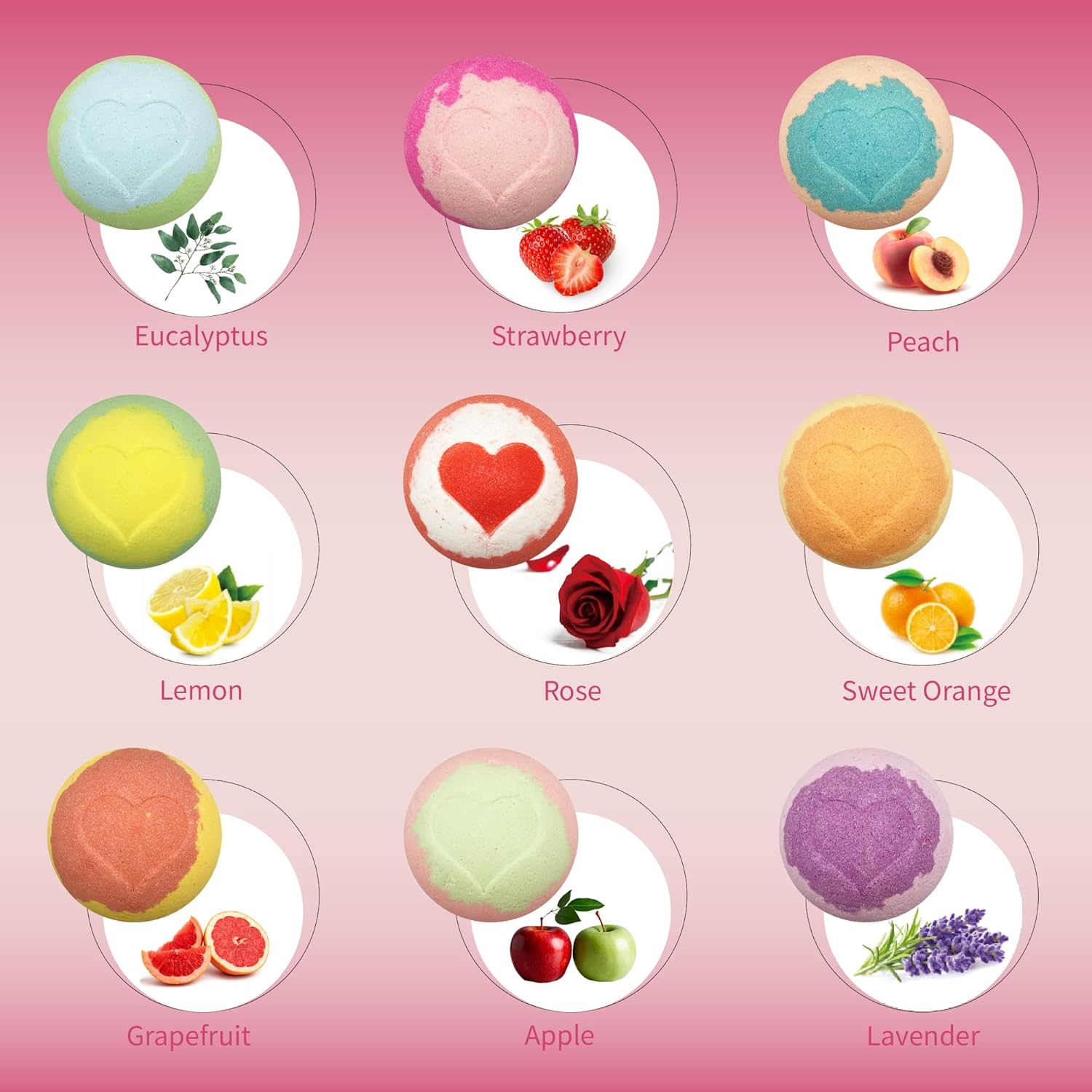 Bath Bombs for Kids with Surprise Inside, 9 Heart Imprint Kids Bath Bombs for Girls, Toddler Bath Bomb with Bracelets Inside, 3 4 5 6 7 8 Year Old Girl Birthday Gifts Christmas Stocking Stuffers - Image 2