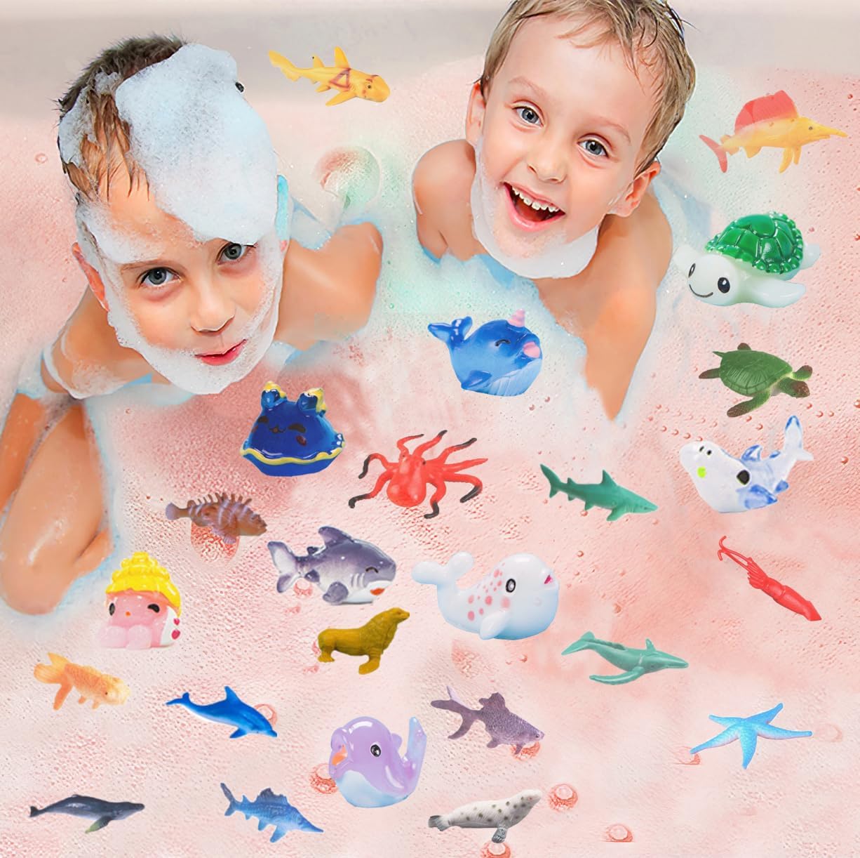 Shark Surprise Bath Bombs for Kids Sea Animal Toys Inside Natural Organic Multicolored Bubble Bath Gift Set - Image 2
