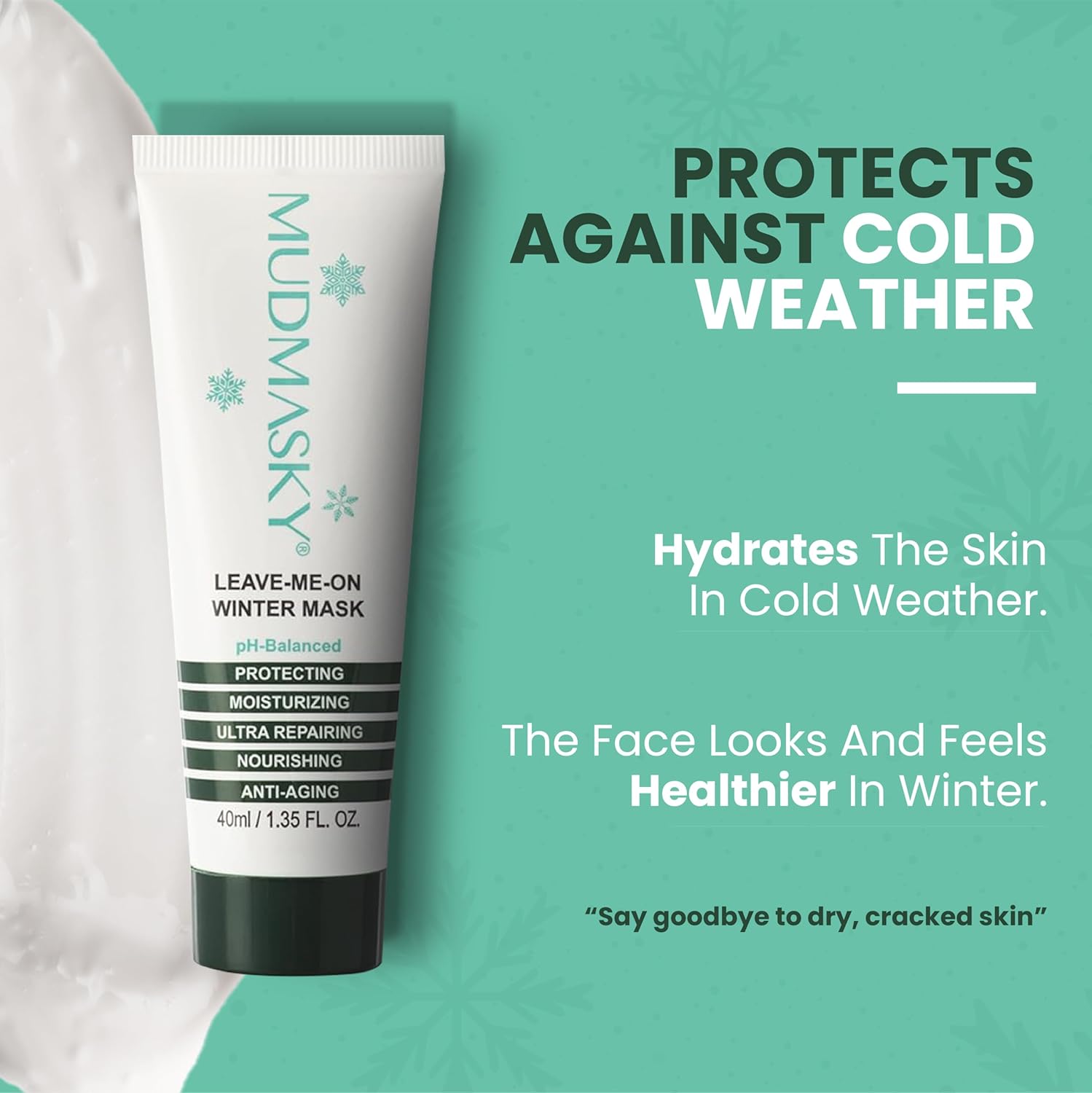 Mudmasky Leave-On Winter Mask 1.35 oz Dry Skin Lavender Scent Moisturizer - Image 2