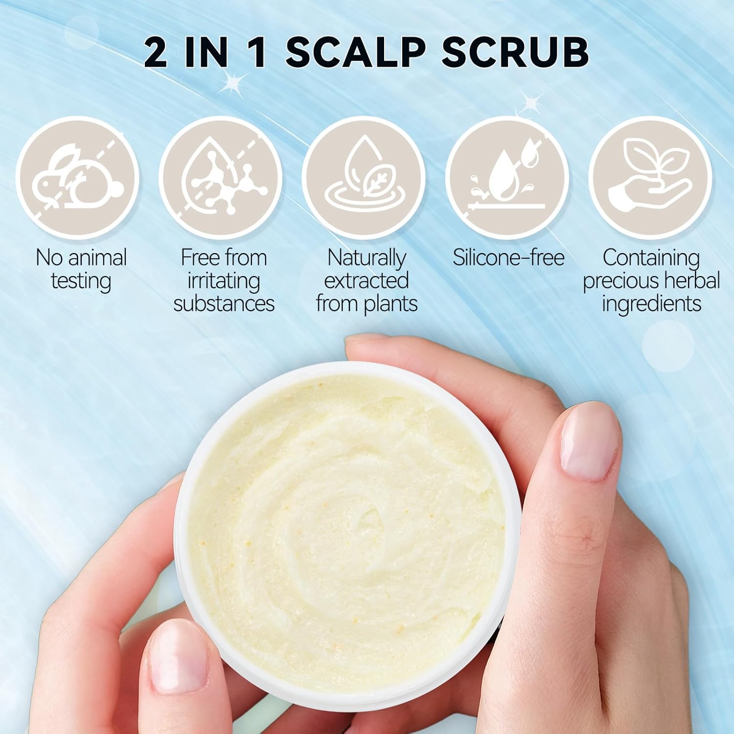 Scalp Scrub with Scalp Scrubber, Dry itchy Scalp & Dandruff Treatment, Scalp Exfoliator, Deep Cleans, Gentle Formula , 8.45 oz - Image 4