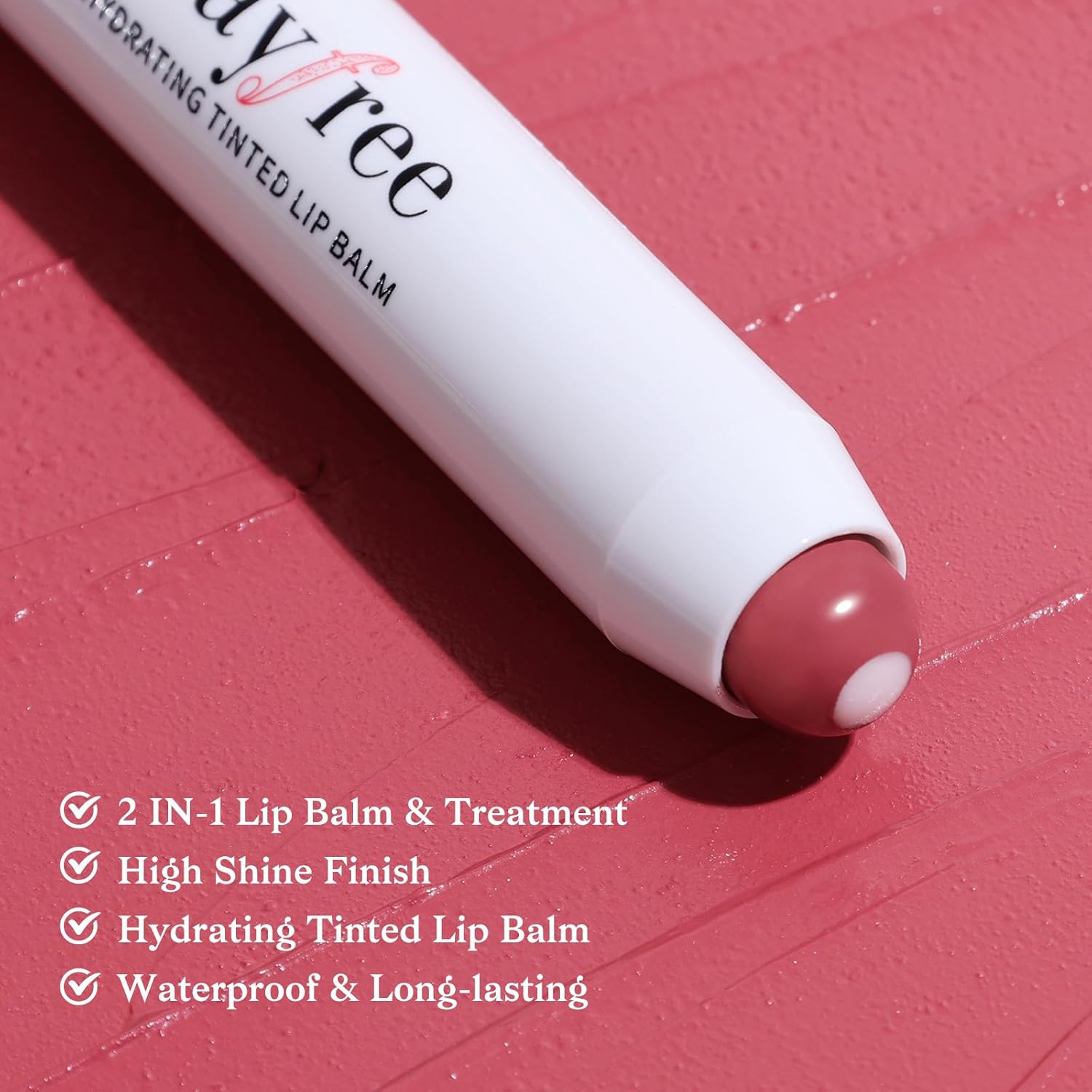 Vegan Tinted Lip Balm Plumper with Jojoba Oil, Glossy Finish, 0.15 oz - Image 6