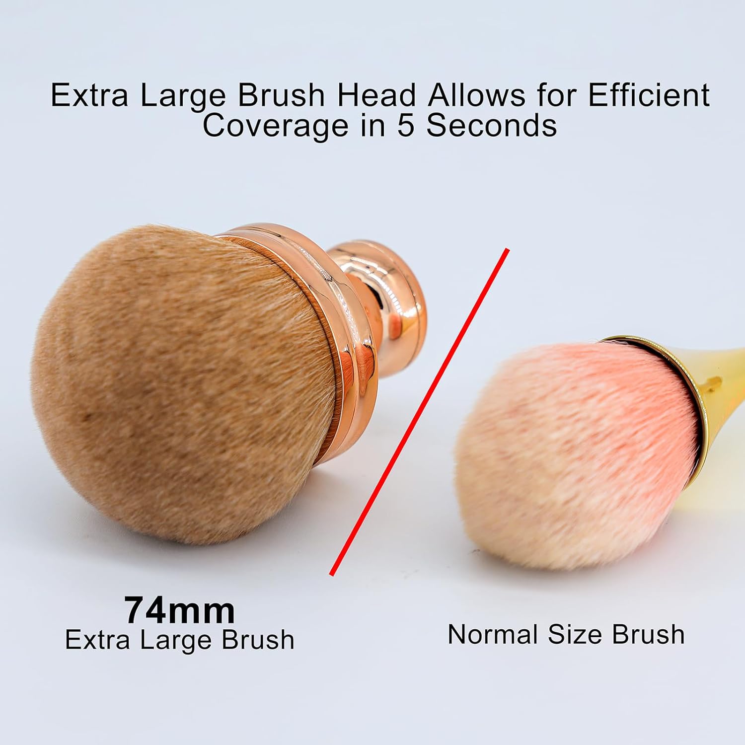 Extra Large 74mm Wide-Head Kabuki Body Makeup Brush for Flawless Self Tanner Application with Drawstring Bag - Image 3