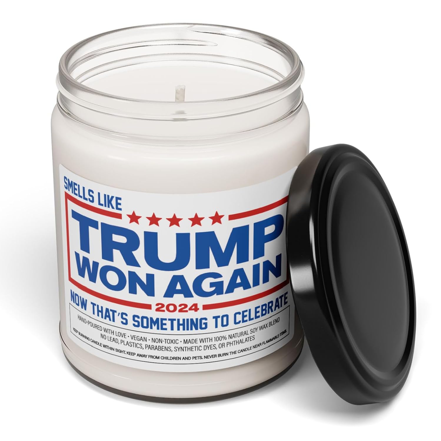 Smells Like TRUMP WON AGAIN 2024 Candle - Trump Election Gift, After Election Gift, Trump Supporter 2024 Present, Celebration Election Gift (Clean Cotton scent) - Image 3