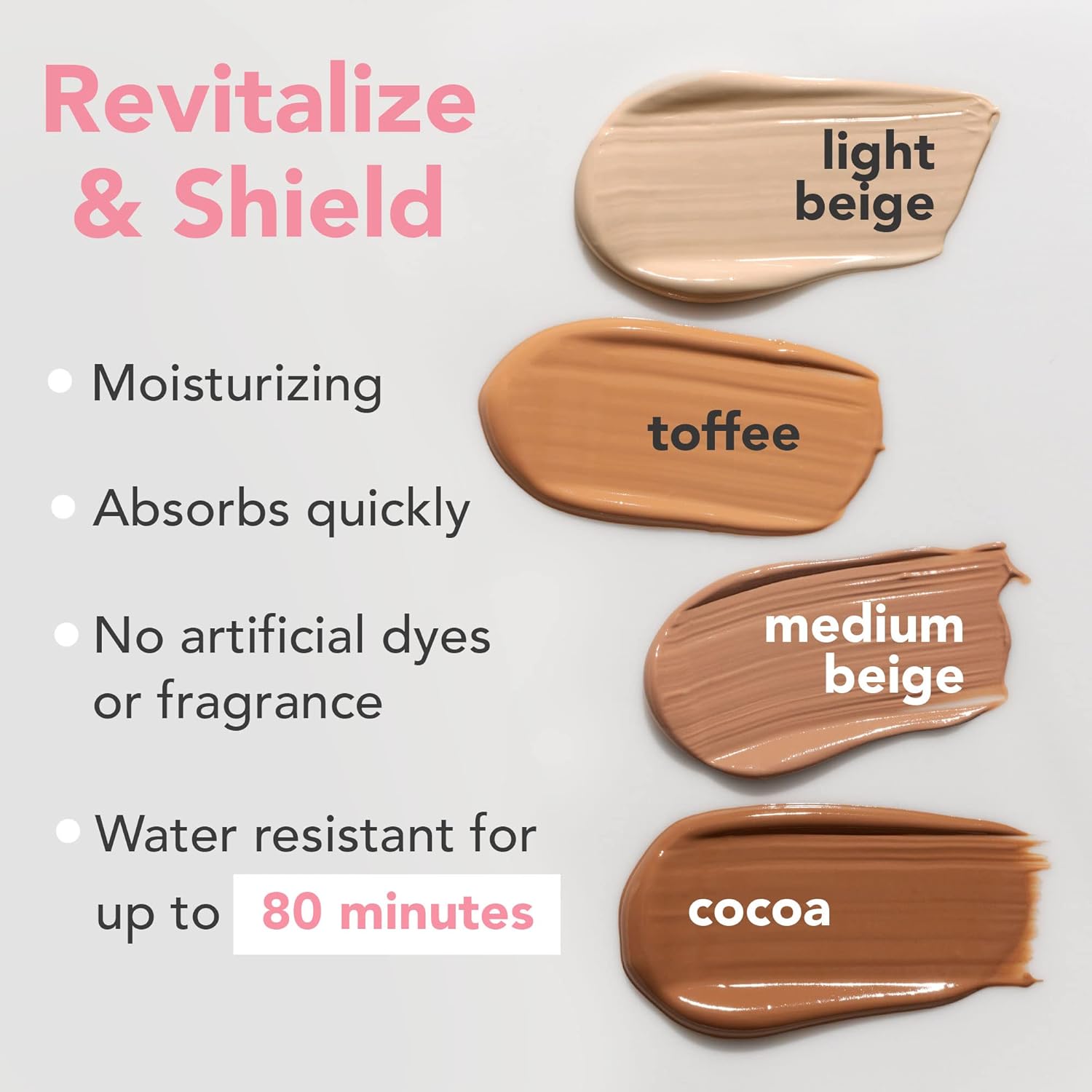 Tinted Sunscreen for Face - SPF 20 With Natural & Organic Ingredients Broad Spectrum Sunblock Lotion, Tinted Moisturizer Zinc Oxide Sunscreen Face for Skincare, Facial Sunscreen (Light Beige) - Image 2
