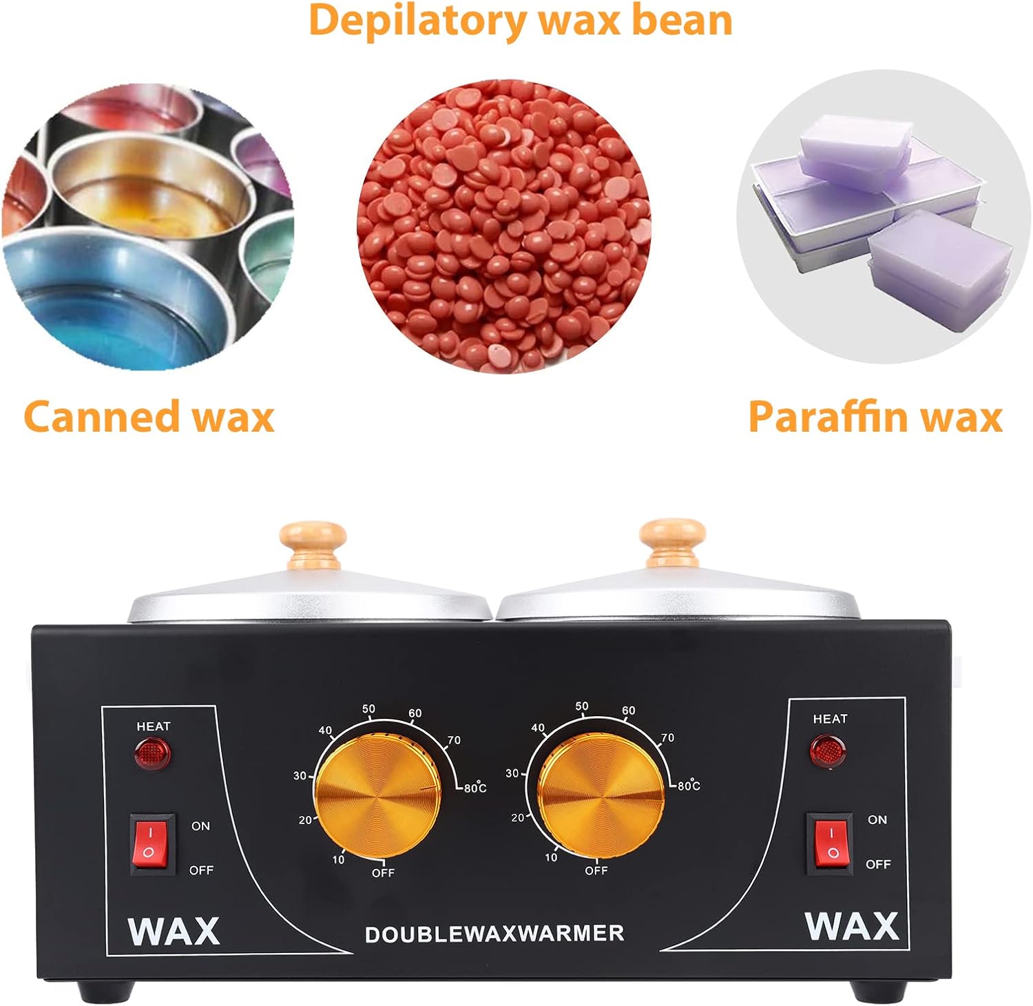 Upgraded Double Non-Stick Wax Warmer, Professional Electric Paraffin Heater with Adjustable Temperature for Facial, Skin Spa Equipment - Image 6