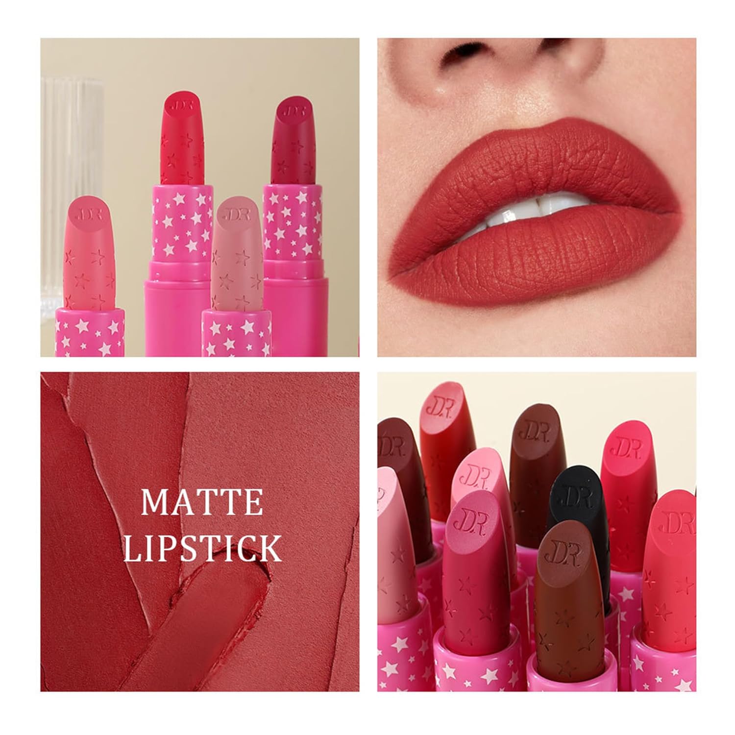 Matte Waterproof Lipstick #01 Light Pink, Long Lasting Hydrating Creamy Formula for Women - Image 7