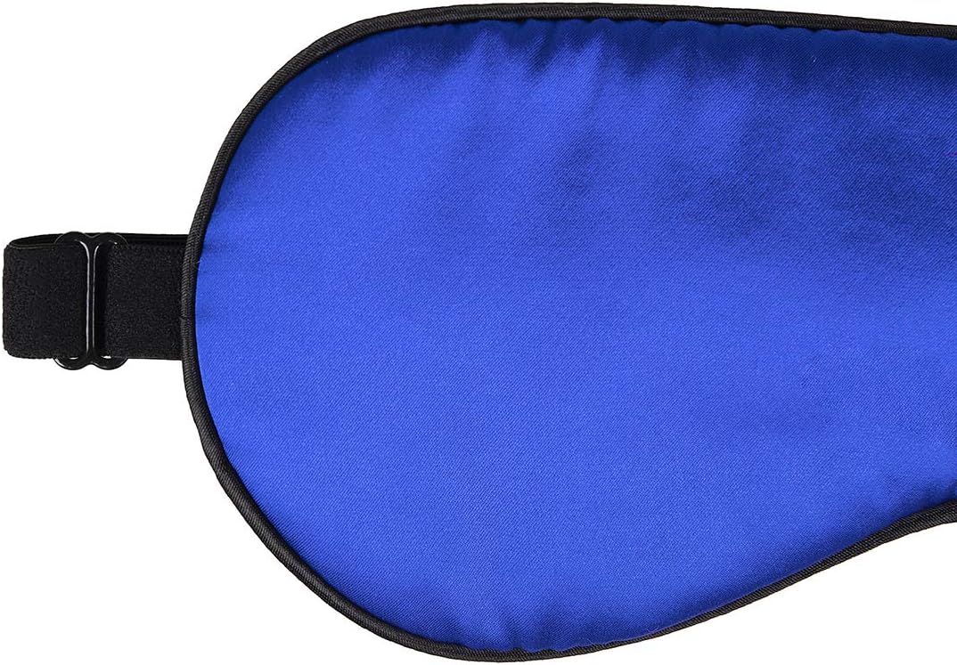 100% Mulberry Silk Sleep Mask Blackout, Cute Natural Sleeping Mask with Adjustable Elastic Strap, Satin Eye Cover for Men Women Adults (Blue) - Image 3