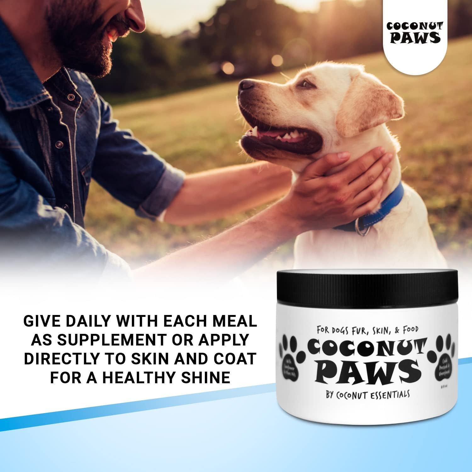 Coconut Paws 8oz Dog Skin and Coat Itch Relief Hot Spot Treatment with Olive and Sunflower Oils - Image 2