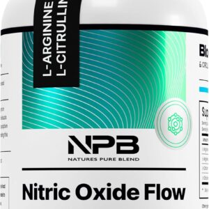 Nature's Pure Blend Nitric Oxide Supplements for Men – L-Arginine L-Citrulline – Heart Support & Flow Circulation Booster – 1500MG L Arginine and L Citrulline, Preworkout, Bodybuilding