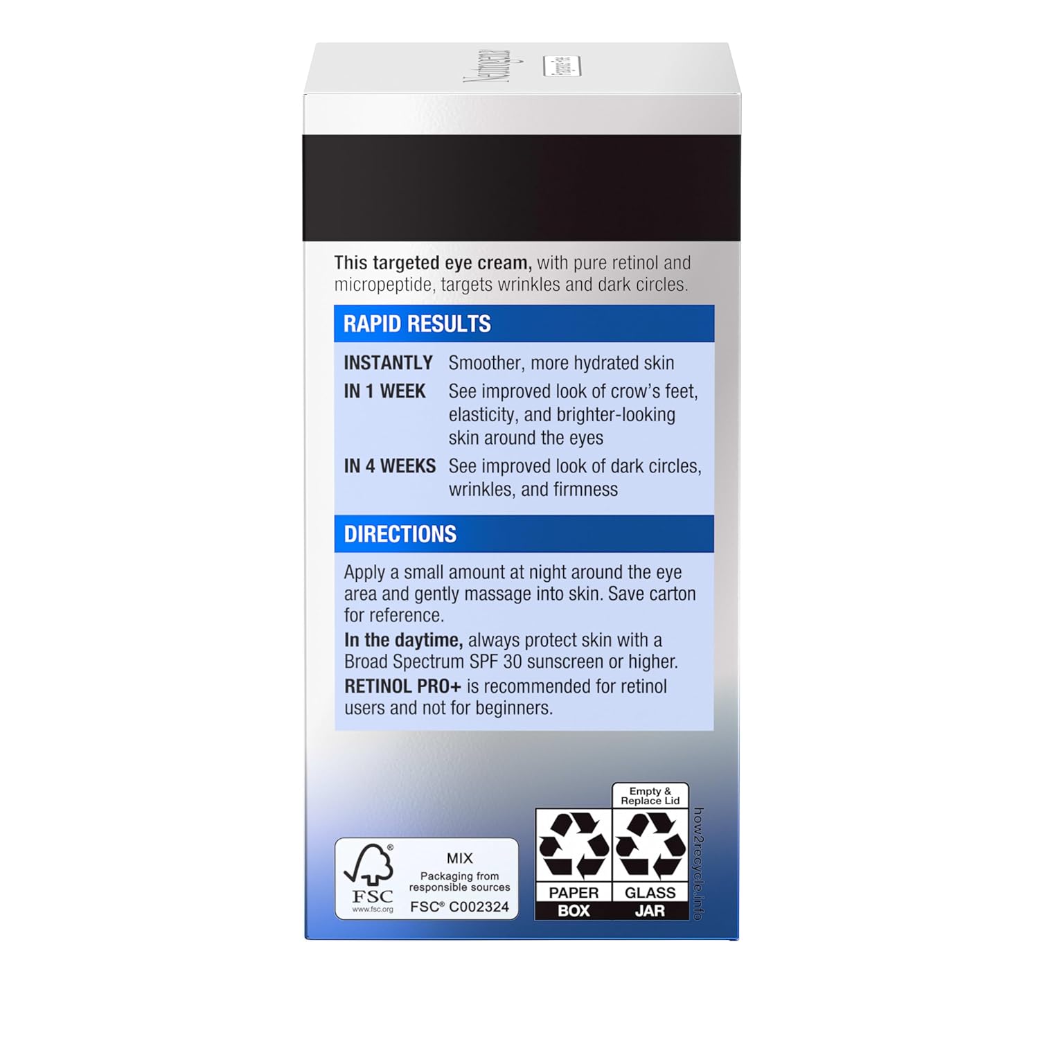 Neutrogena Rapid Wrinkle Repair Retinol Pro+ Anti-Wrinkle Eye Cream, Targeted Eye Cream for Wrinkles & Dark Circles, Formulated without Fragrance, Dyes, Phthalates, and Parabens, 0.5 oz - Image 8