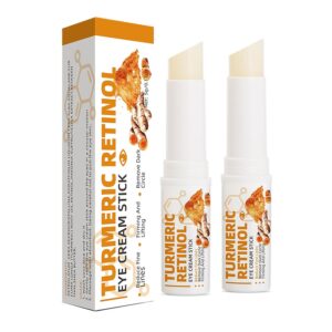 2 PCS Turmeric Retinol Eye Stick,Eye Balm Stick Hydrating for Dark Circle,Wrinkles,Visible Results in 3-4 Weeks,Anti Aging Under Eye,Retinol Eye Cream For Puffiness and Bags Reduces Fine Lines