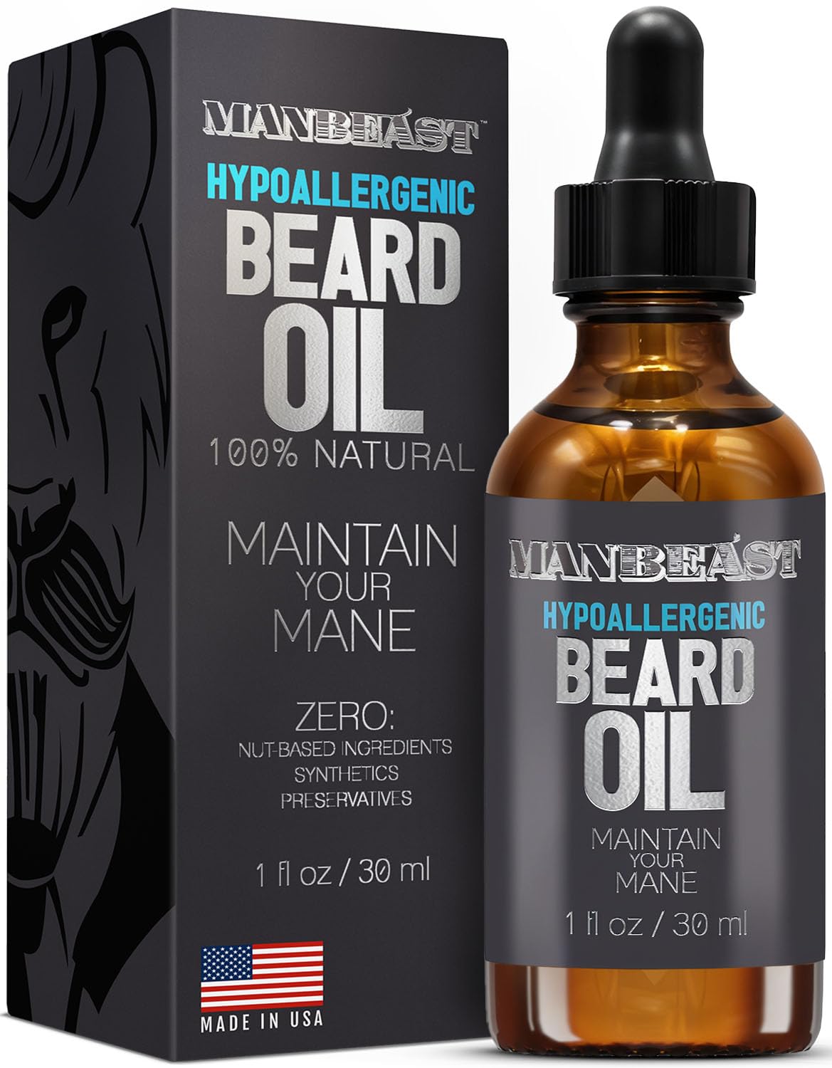 Hypoallergenic All Natural Beard Oil For Men - Tradesman, 30ml Nut Free Made From Seed Beard Oil For Men Growth for Sensitive Skin, Mustache Softener, Mustache Conditioner and Moisturizer