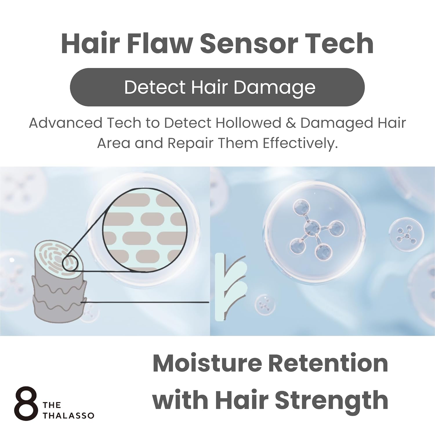 8 THE THALASSO Hair Milk for Dry & Frizzy Hair Women & Men, Natural Leave in Conditioner w/Deep Ocean Water from Japan, Moisturizing Serum for Use Before Drying, Sleeping, or Styling, 4.9 Fl Oz - Image 3