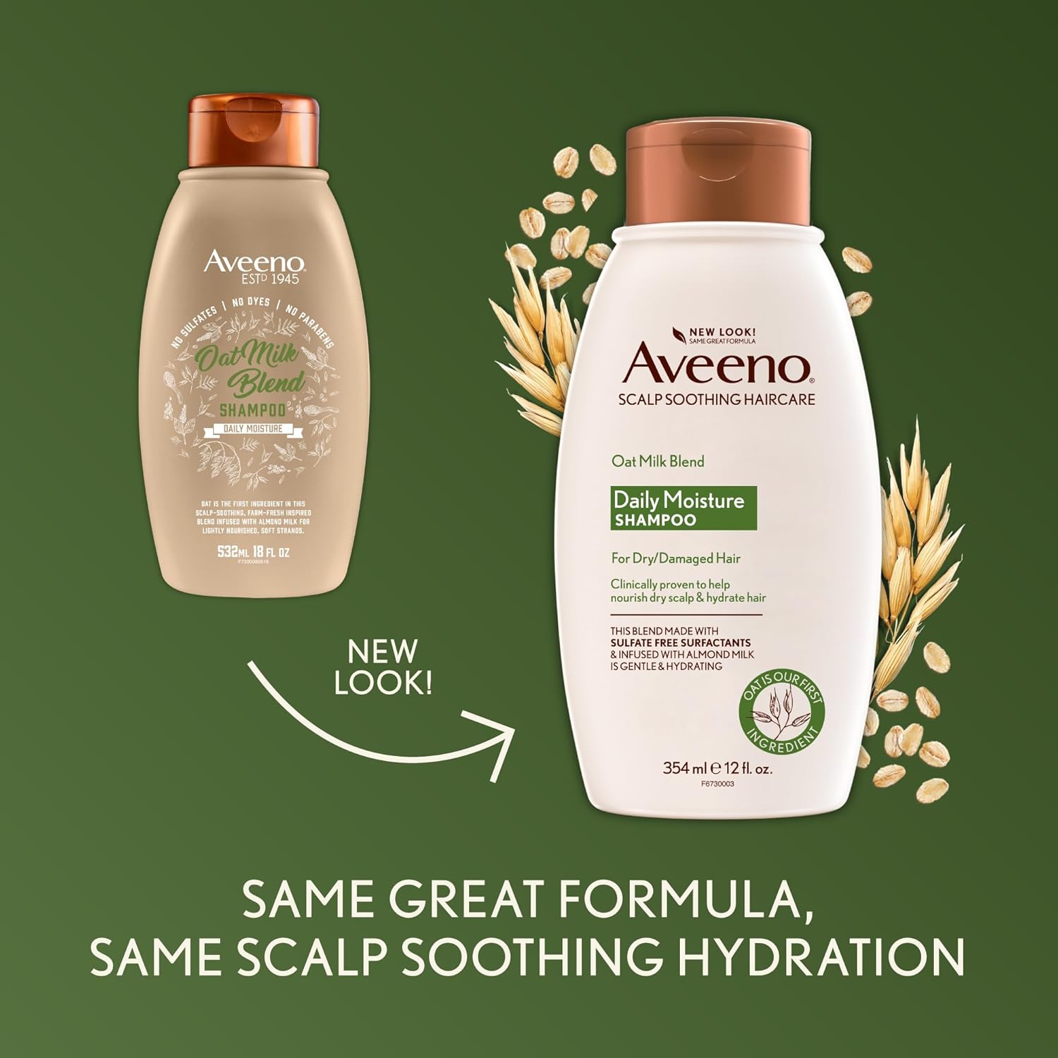 Aveeno Oat Milk Moisturizing Shampoo 12 Fl Oz for All Hair Types Color Safe - Image 3