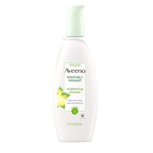 Aveeno Positively Radiant Brightening Facial Cleanser for Sensitive Skin, Non-Comedogenic, Oil-Free, Soap-Free & Hypoallergenic, 6.7 fl. oz (Pack of 2)