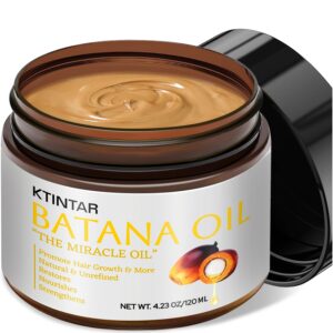 100% Natural Raw Batana Oil for Hair Growth, Unrefined & Organic Dr Sebi Hair Growth Oil From Honduras, Prevents Hair Loss, Eliminates Split Ends, Enhances Thickness 4.23 Fl Oz (Pack of 1)
