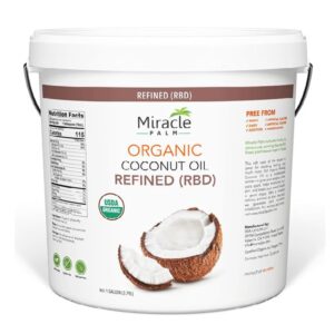 Organic Refined Coconut Oil (RBD) | Gallon Pail | by Miracle Palm