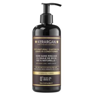 KERARGAN Daily Anti-Hair Loss Leave-In Treatment with Castor Oil - Hydration & Nutrition for Dry and Fragile Hair - Enriched with Aloe Vera - 11.83 Fl oz