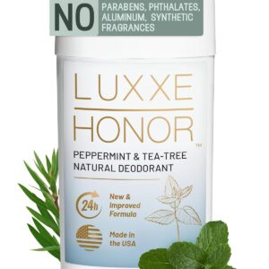 Aluminum Free Deodorant for Men & Women – Non-Staining Natural Deodorant for Sensitive Skin with Tea Tree, Beeswax, Coconut & Jojoba Oil – 24 Hour Odor Control with Essential Oil & Lasting Freshness