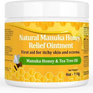 Draw Salve Manuka Honey Ointment Cream, for Eczema, Rosacea, Psoriasis, Folliculitis, Seborrheic Dermatitis, Anti-Itch for Soothing Relief, Dry, Itchy, Irritated Skin, 4 Ounce-1pack