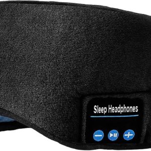 Music Sleep Eye Mask,Upgraded Travel Sleeping Headset,Sleep Eye Shades Built-in Speakers Microphone Washable
