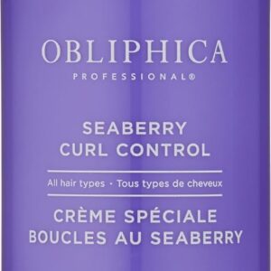 Obliphica Seaberry Curl Control Cream - Anti-Frizz, Curl-Defining and Enhancing Hydrating Styler for Women, Men, Wavy and Coarse Hair - 10 Fl Oz