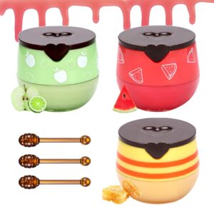 3-Piece Lip Balm Trio: Watermelon, Green Apple & Honey - Moisturizing Lip Sleeping Mask for All Skin Types