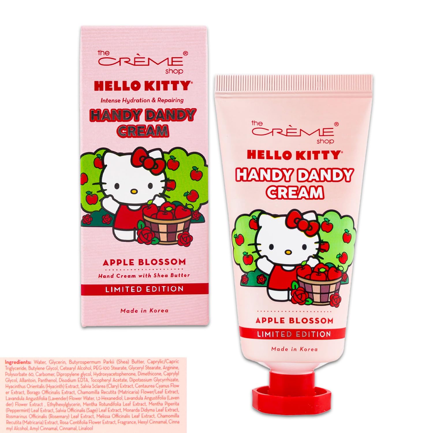 SANRIO The Creme Shop x Hello Kitty and Friends Hand Lotion Pack - Bundle with 3 Shea Butter + Vitamin E Hello Kitty Lotions Scents Strawberry Cake, Apple Blossom, Peach Plus Bookmark Lotion Set - Image 2