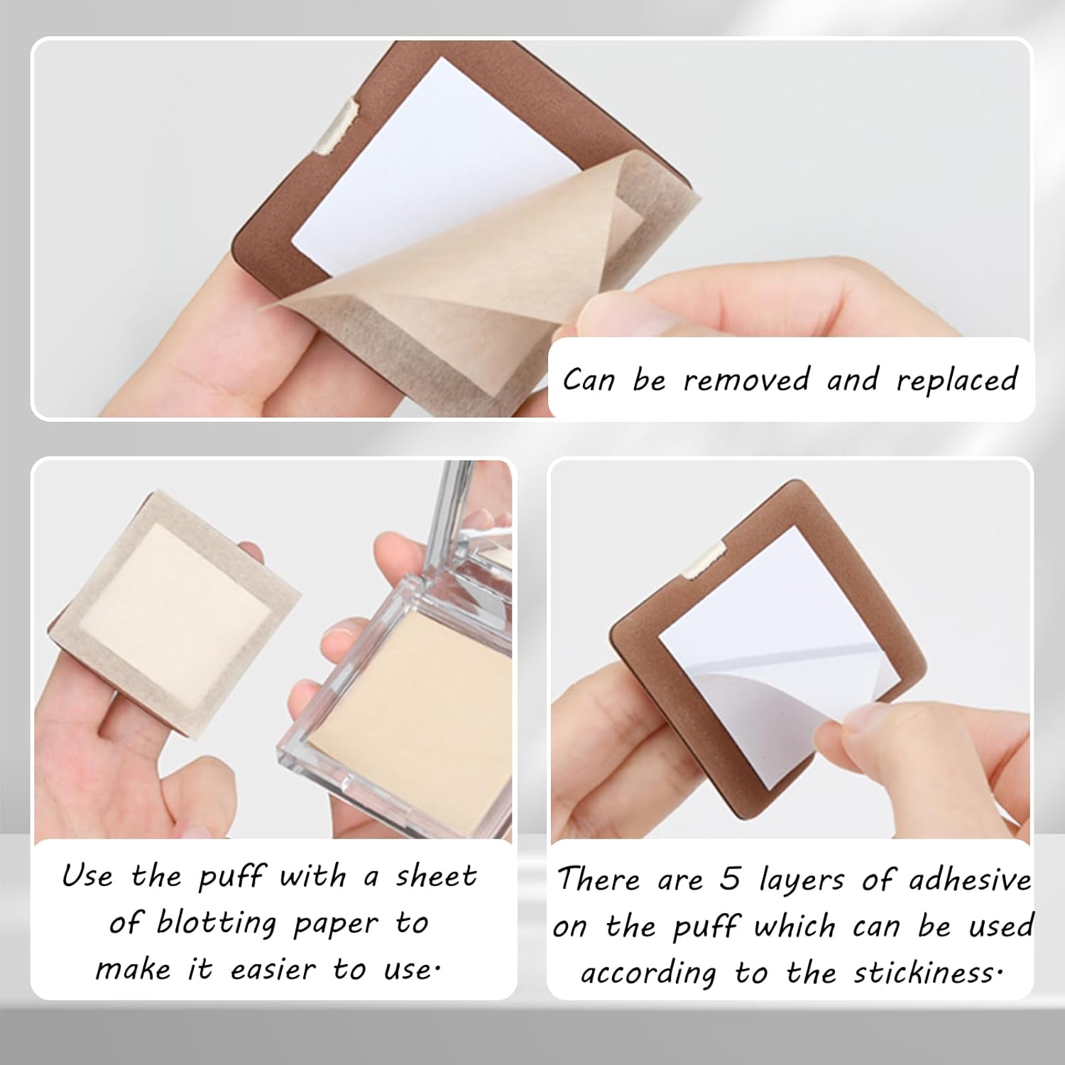 200 Face Oil Blotting Sheets with Mirror Travel Box& Puff, Linen Fiber Gentle Oil Control Film Not Destroy Base Makeup Face Oil Absorbing Sheets (Coniferous Tree, Box+Refill total 200 sheets) - Image 4
