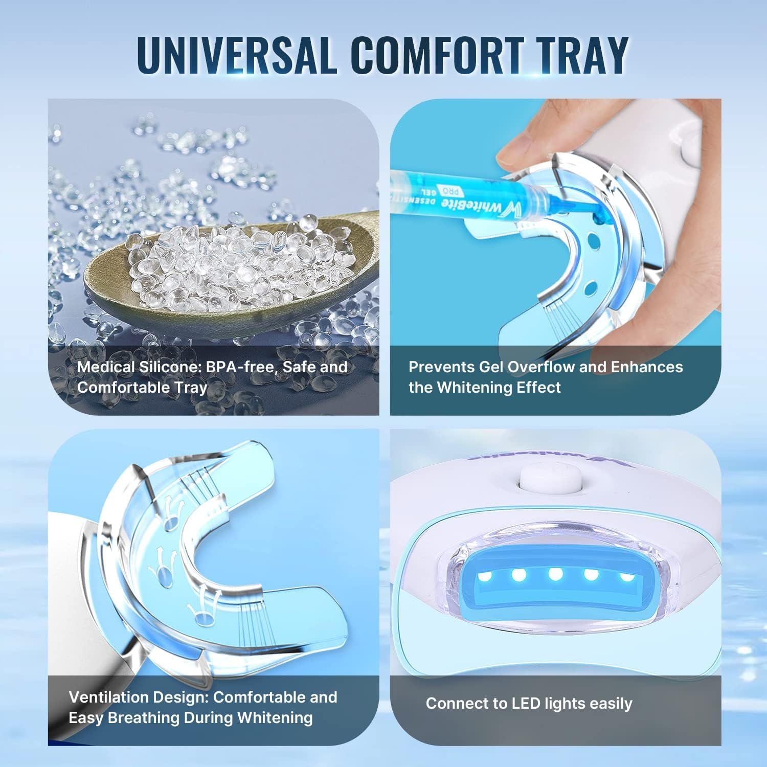 Whitebite Pro Teeth Whitening Kit for Sensitive Teeth | 4 Whitening Gels & 2 Remineralizing Gels | LED Light System for Fast Results | Professional Dental Grade | Enamel Safe - Image 3