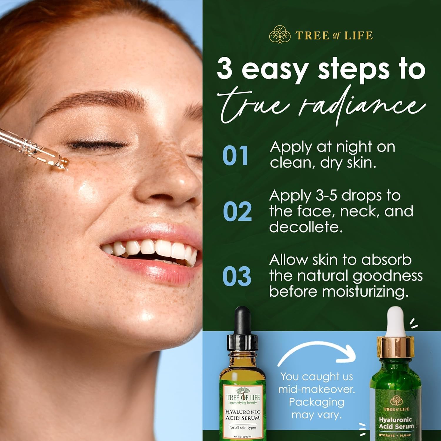 Tree of Life Beauty 2 Fl Oz Hyaluronic Acid Serum for Dark Spots and Dry Skin - Image 6