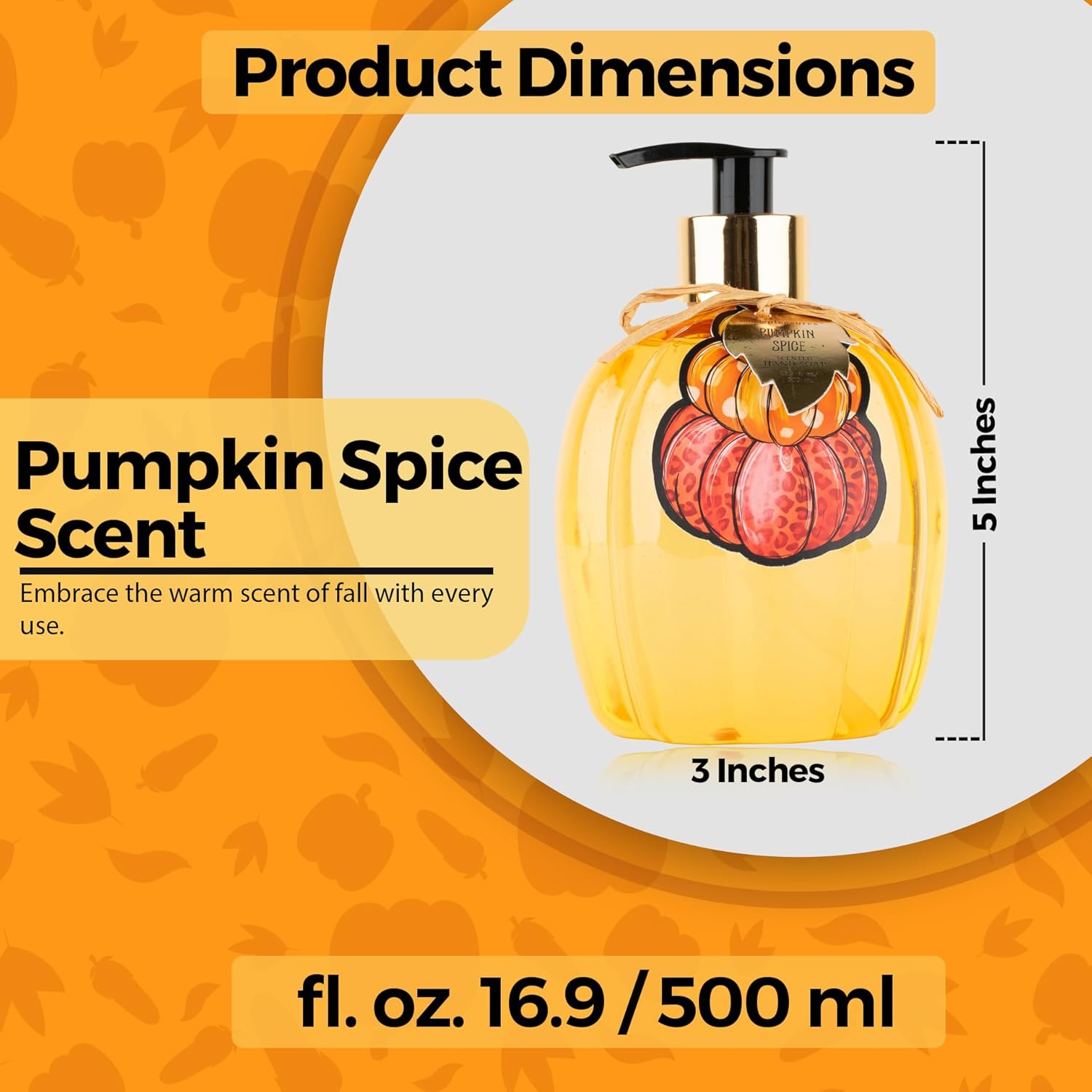 Pumpkin Shaped Hand Soap Dispenser 16oz with Calming Lavender Scented Liquid Soap - Image 3