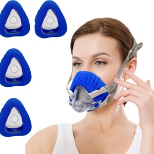 4 Pack CPAP' Mask Liners, Covers for Seal Mask Cushion Comfort Silky CPAP' Mask Covers One Size Fit All Full Face Masks,Improve The Comfort of Wearing The Mask (Blue)