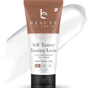 Tanning Lotion Self Tanner - USA Made with Natural & Organic Ingredients, Travel Size Self Tan Lotion, Non Toxic Gradual Tanning Moisturizer, Sunless Tanner for Fake Tan for Women & Men