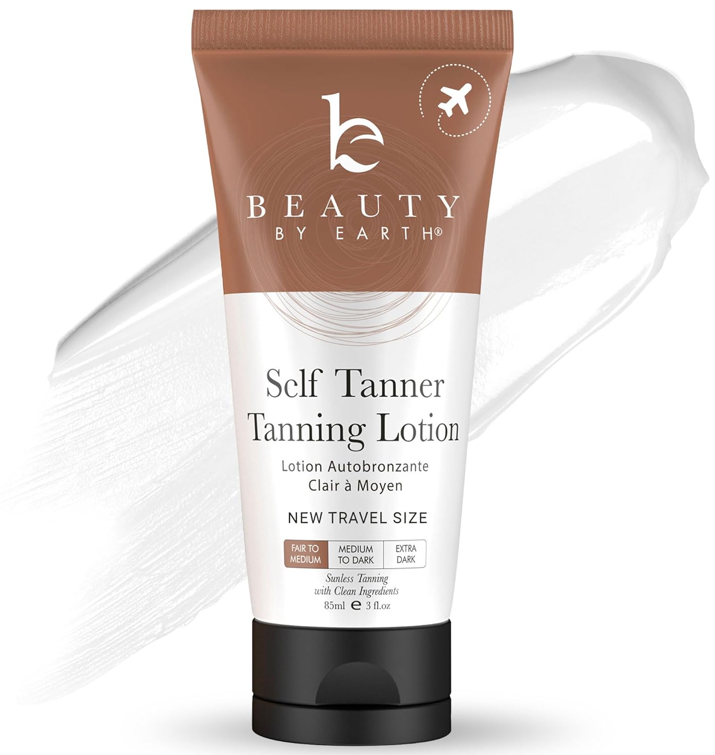 Tanning Lotion Self Tanner - USA Made with Natural & Organic Ingredients, Travel Size Self Tan Lotion, Non Toxic Gradual Tanning Moisturizer, Sunless Tanner for Fake Tan for Women & Men