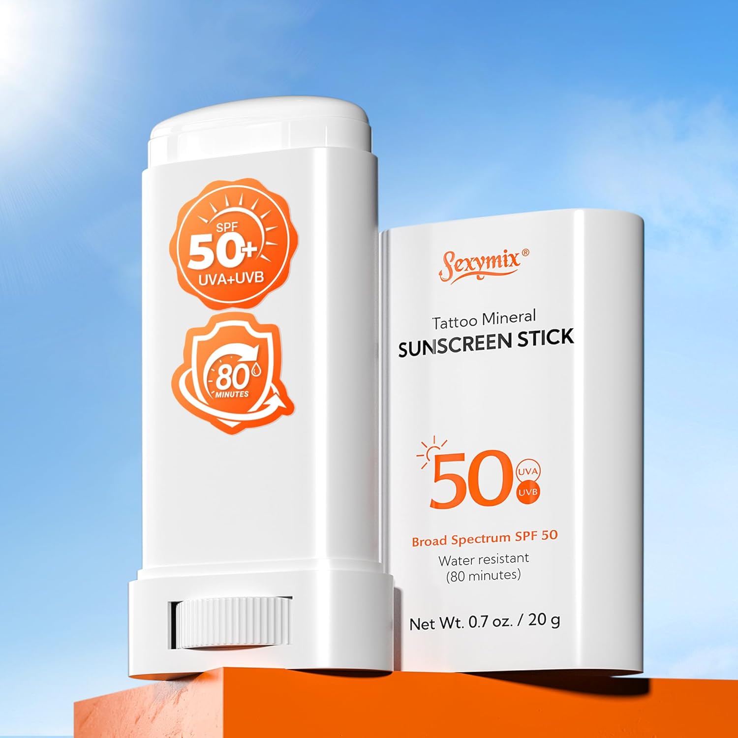 Sexymix Tattoo Sunscreen SPF 50 Sunscreen Stick, Mineral Sun Protection with Zinc Oxide, Broad Spectrum UVA/UVB Protection, Waterproof, Non-Greasy, Enhances Colors Tattoo Aftercare 0.7oz (2 Packs) - Image 9