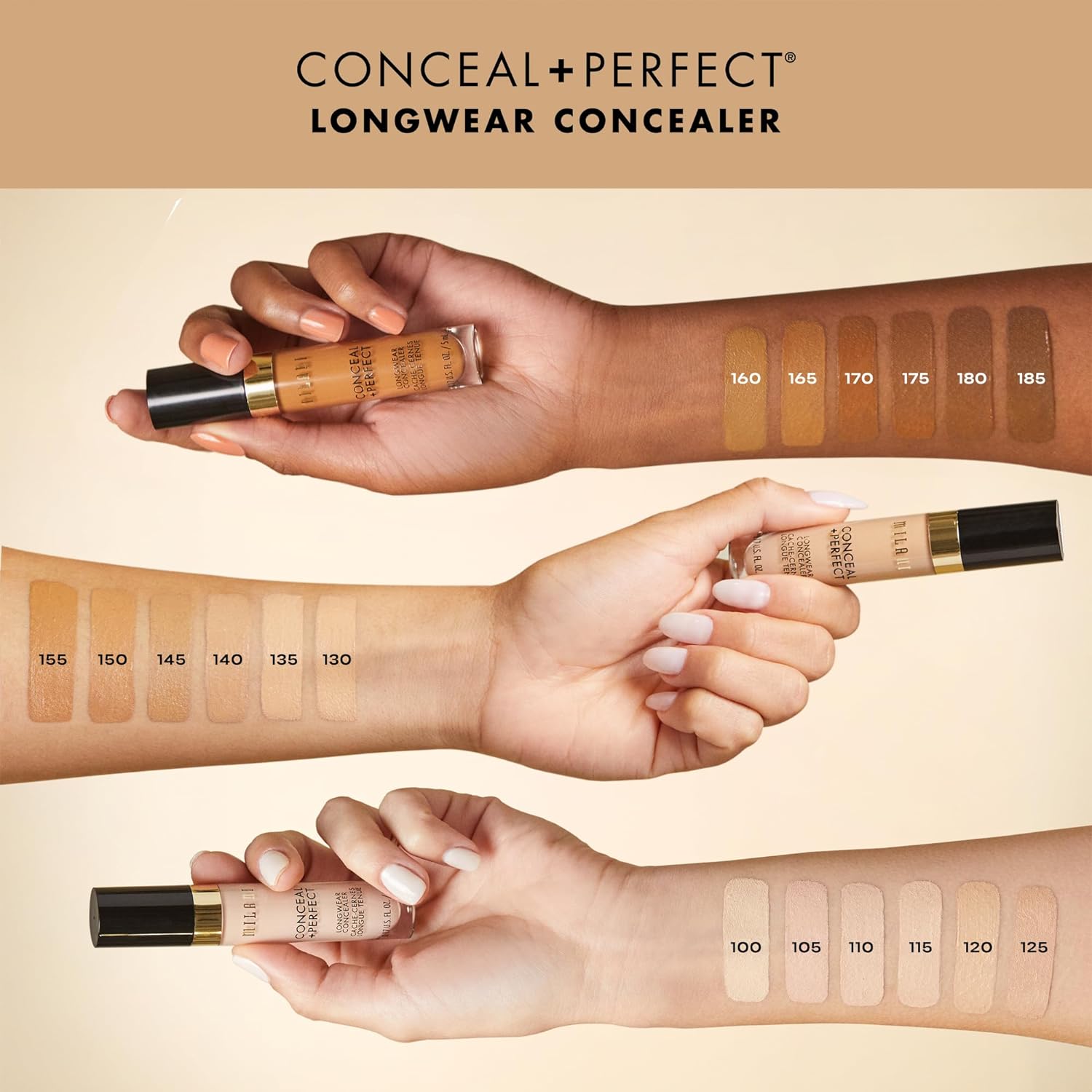 Milani Conceal + Perfect Longwear Concealer Ivory Rose 0.2 oz for Dark Circles and Blemishes - Image 3