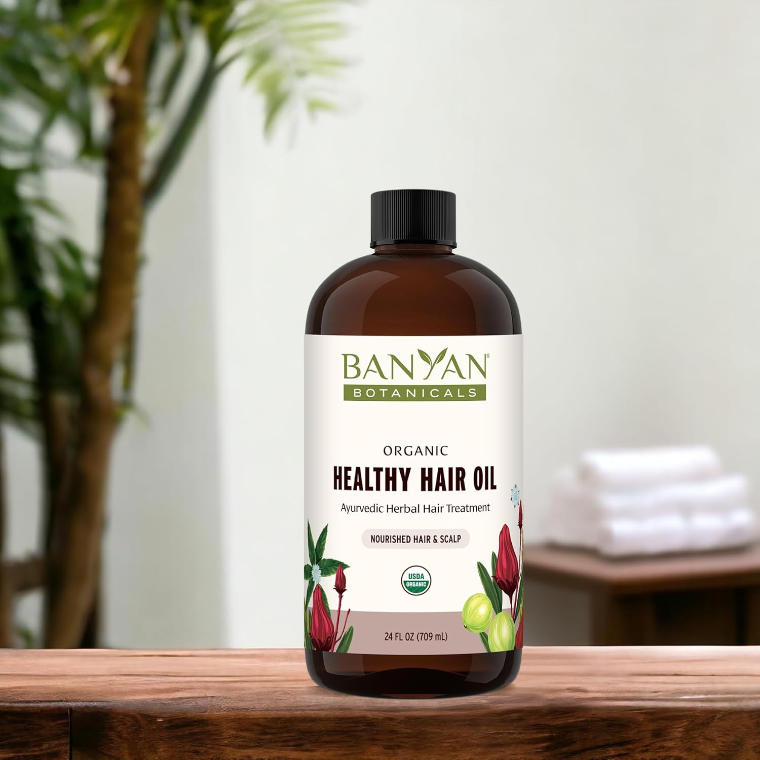 Banyan Botanicals Organic Herbal Hair Oil 24 oz Nourishes and Supports Hair Growth - Image 6